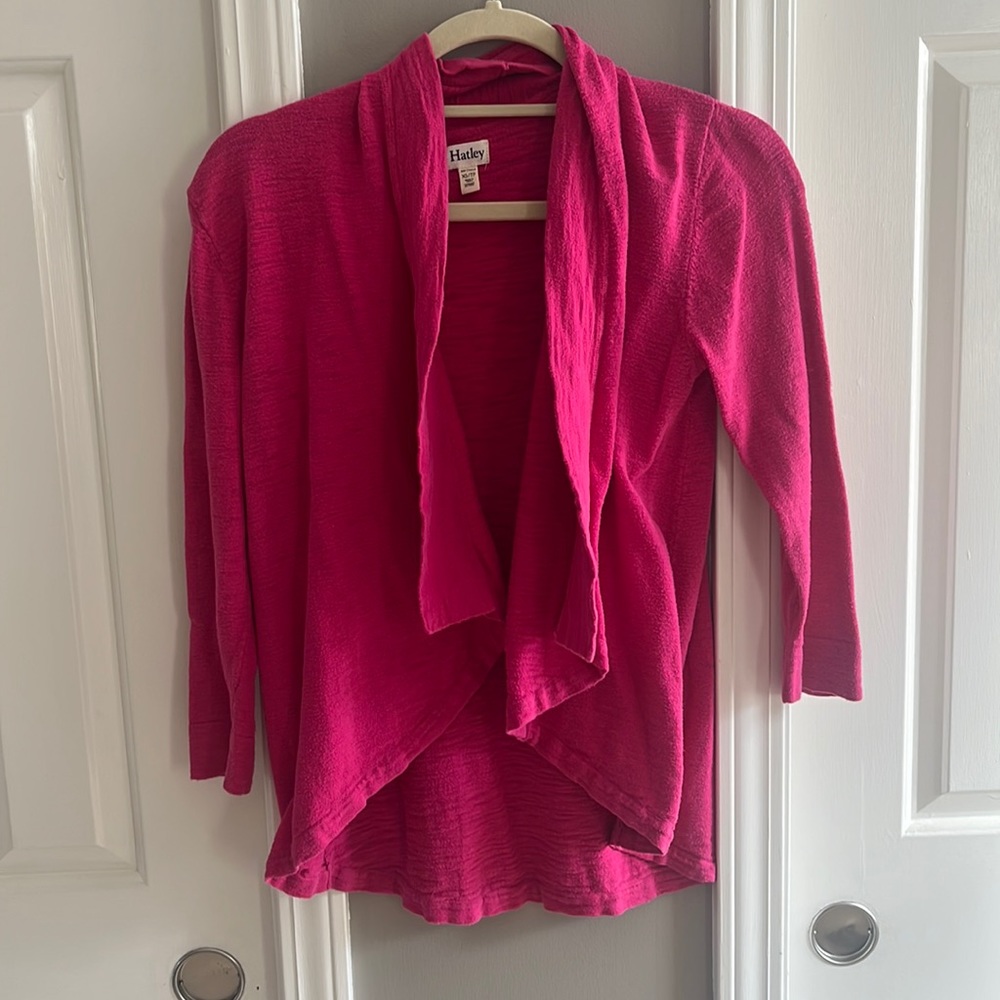Hatley open front draped cardigan